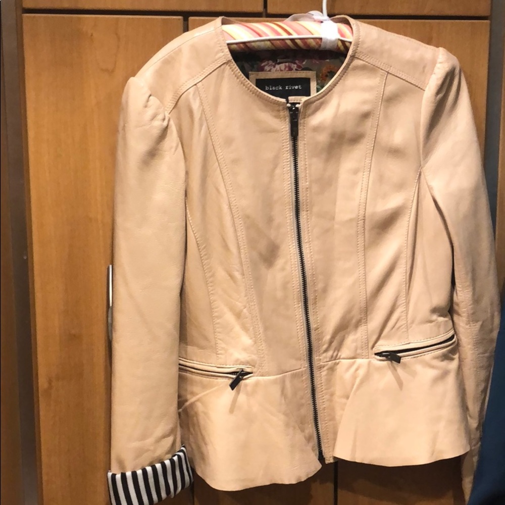 Leather jacket, tan , size L